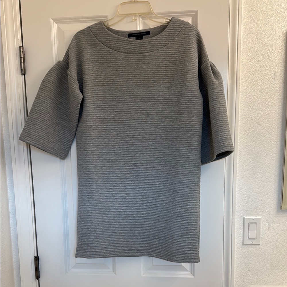 Gray Ribbed Knit Dress